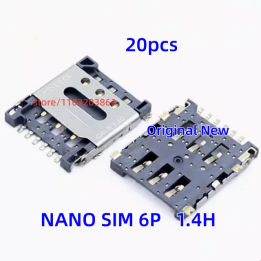 20 шт., держатель для карт Nano Sim, 6P, откидная крышка, 1,4 ч, держатель для карт, маленький держатель для карт мобильного те