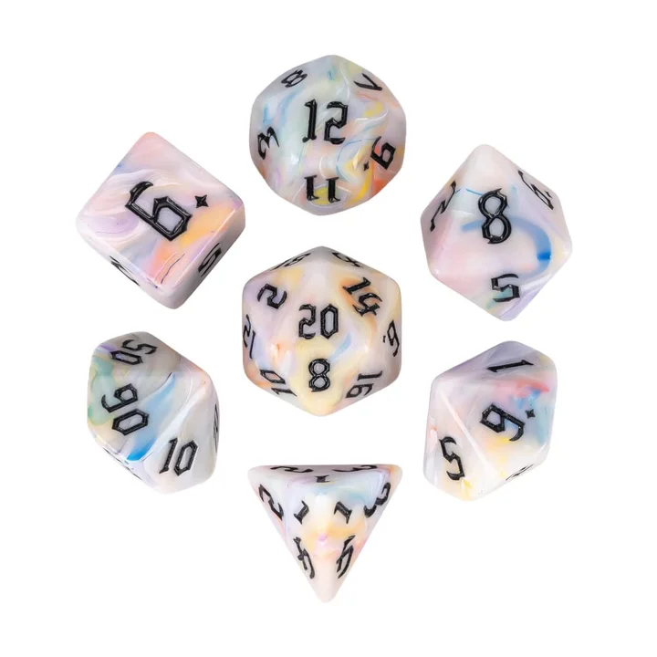 Двухцветные матовые кости DND набор из 7 штук