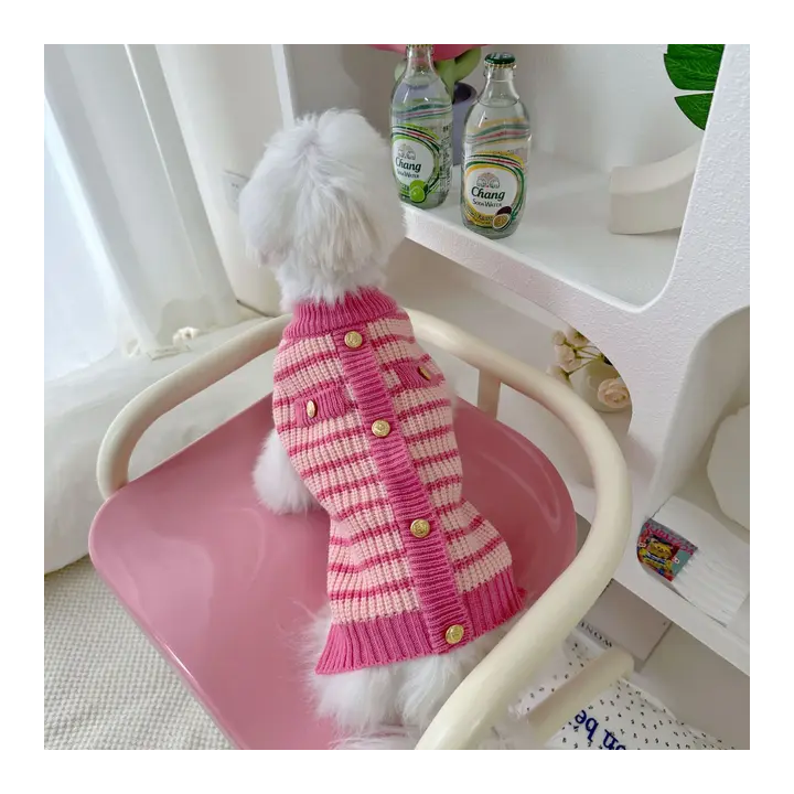 Теплый розовый свитер для собак Teddy
