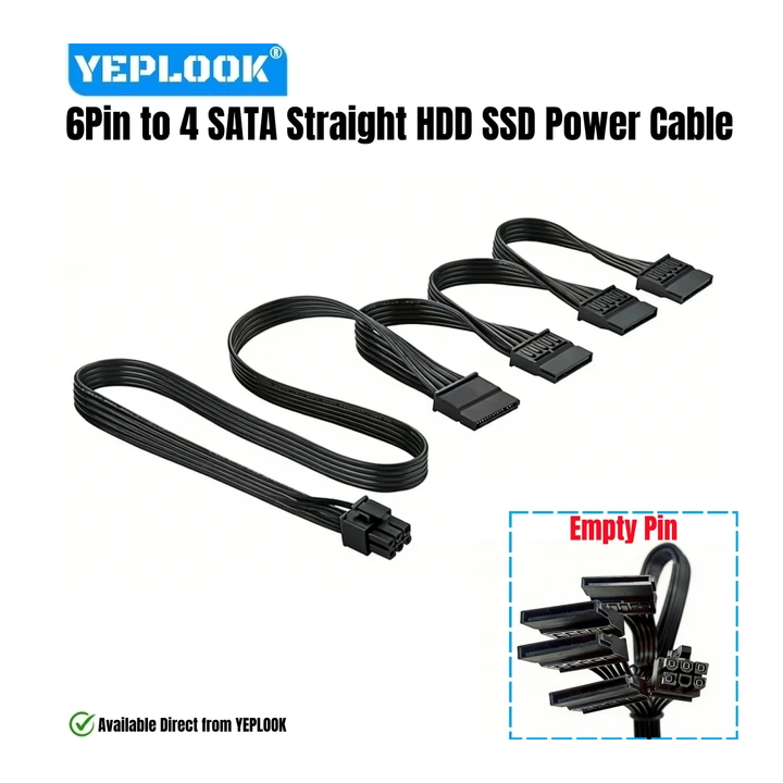 Кабель питания YEPLOOK 6Pin на 4 SATA для блоков питания Corsair