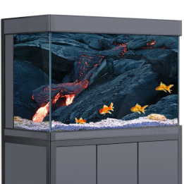 Фон для аквариума 3D вулкан черный