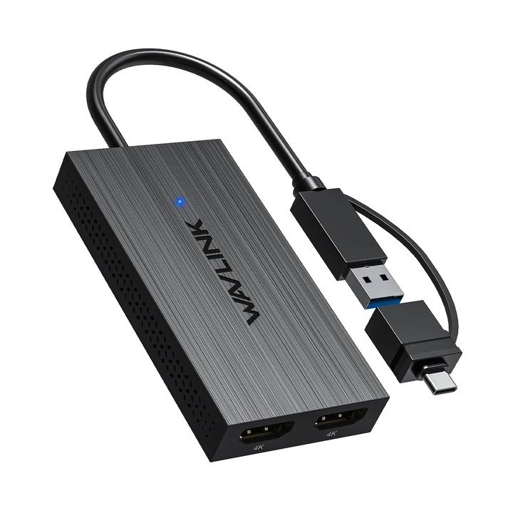 WAVLINK Адаптер USB 3.1/USB C на два HDMI порта 4K@60Hz