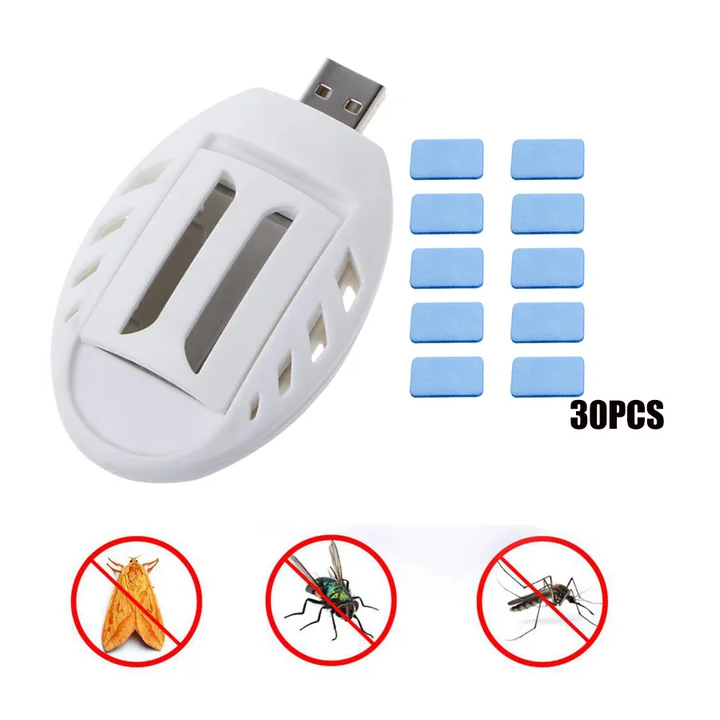 Портативный USB репеллент от комаров 30/60/90/120 шт.