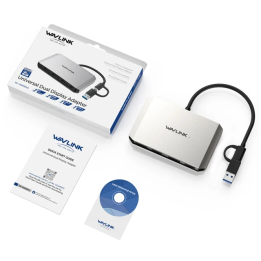 WAVLINK Адаптер USB C для DisplayPort и HDMI 5K