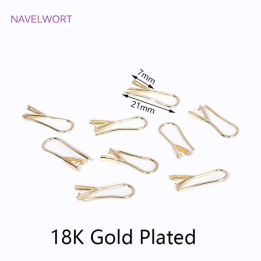 Фурнитура для бижутерии швензы NAVELWORT золотые 18k латунные