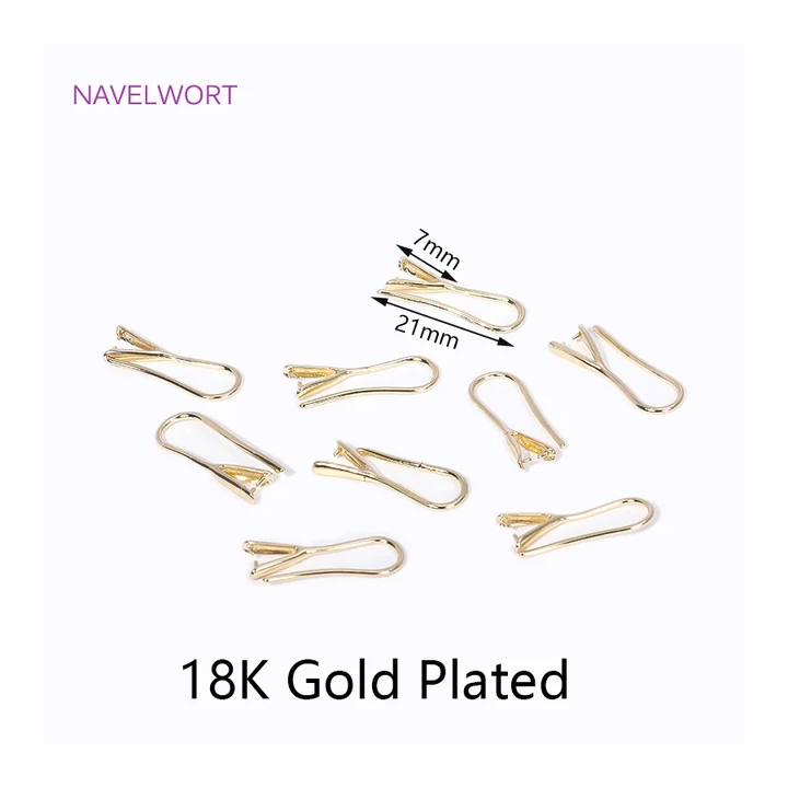 Фурнитура для бижутерии швензы NAVELWORT золотые 18k латунные