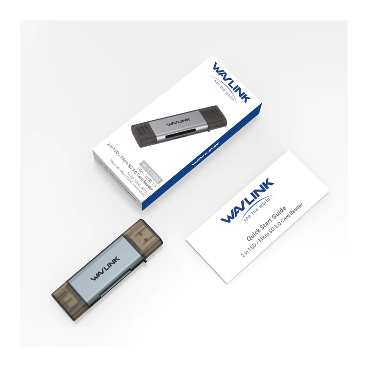 Картридер WAVLINK USB C+USB 3.0