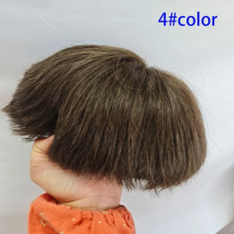 Мужской парик из европейских волос eseewigs, коричневый, короткий, 3-4 дюйма