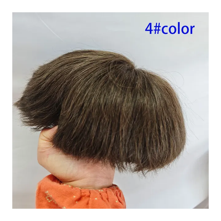 Мужской парик из европейских волос eseewigs, коричневый, короткий, 3-4 дюйма