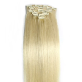 ZZHAIR Натуральные волосы пряди на зажимах 7 шт. 16"-26"
