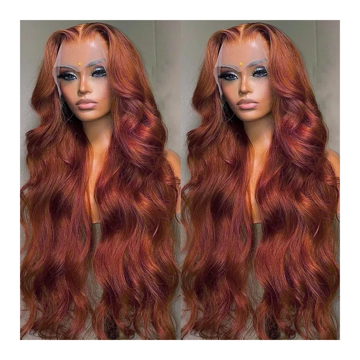 MISSJAY 360 Кружевной Парик из Бразильских Волос Body Wave Красновато-Коричневый Глубокие Кудри