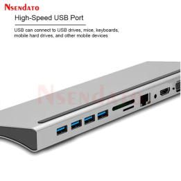 NSendato многофункциональный USB-хаб 11 в 1 серебристый