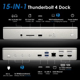 WAVLINK Четырехъядерная док-станция Thunderbolt 4