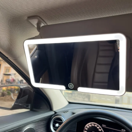 Зеркало для макияжа на солнцезащитный козырек автомобиля с LED-подсветкой HD, перезаряжаемое, универсальное, тонкое, для девуше