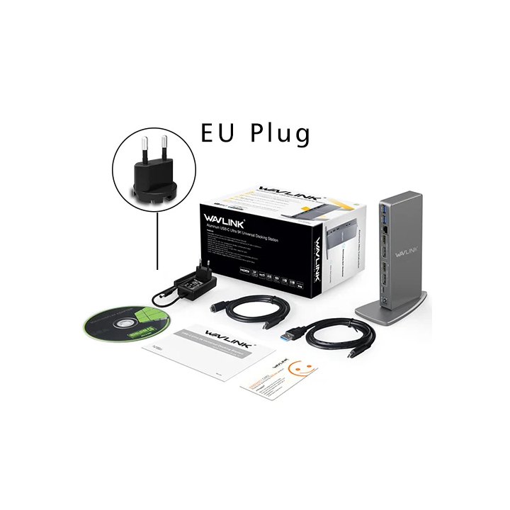 Универсальная док-станция Wavlink для ноутбуков, USB3.0, 5K, двойная 4K док-станция для видео, HDMI, HD, Gigabit Ethernet, Type