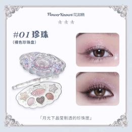 Flower Know Shell Pearl Collection Eyeshadow Palette Eye Glitter Make Up Palette Long Lasting 6 Color Eye Shadow Cosmetics