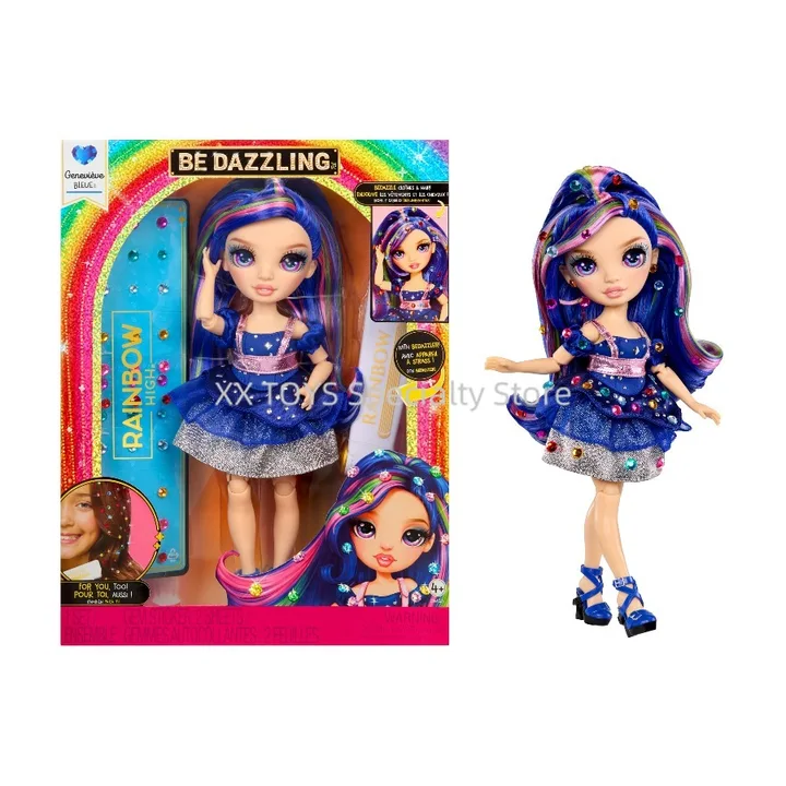 Оригинальная кукла Rainbow High 11 дюймов, подвижная, модная, в роскошном наборе Be Dazzling Deluxe, с разноцветными длинными в