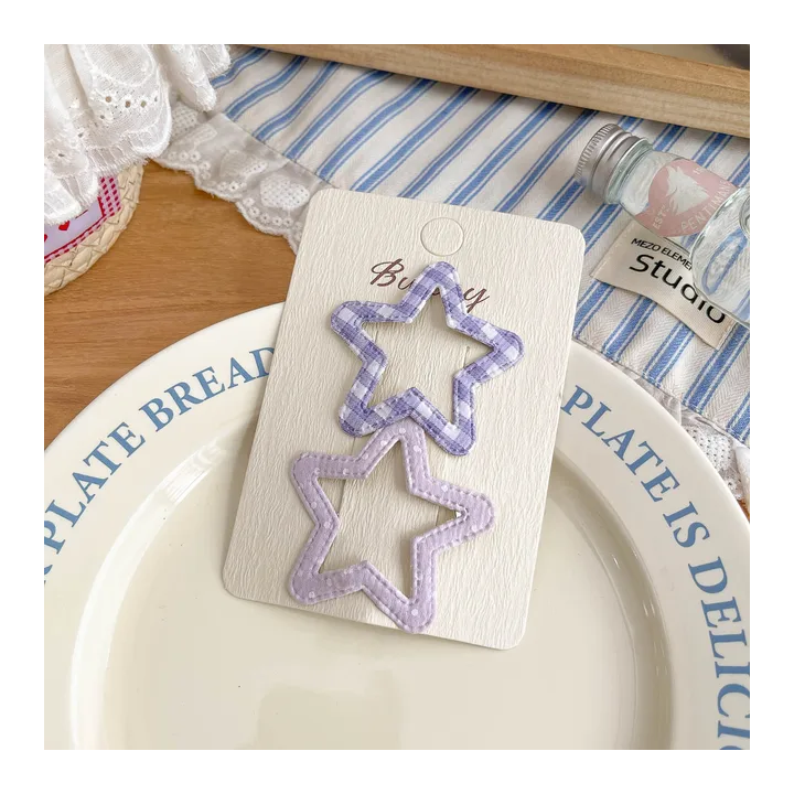 2 шт. Заколки-звездочки в клетку eTya для девочек 1-3 лет