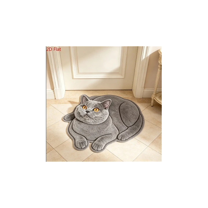 Ковер 2D геометрический с кошачьим принтом 100% полиэстер