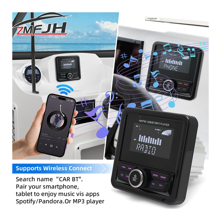 Водонепроницаемый Bluetooth-медиаплеер MP3 AM FM для лодки
