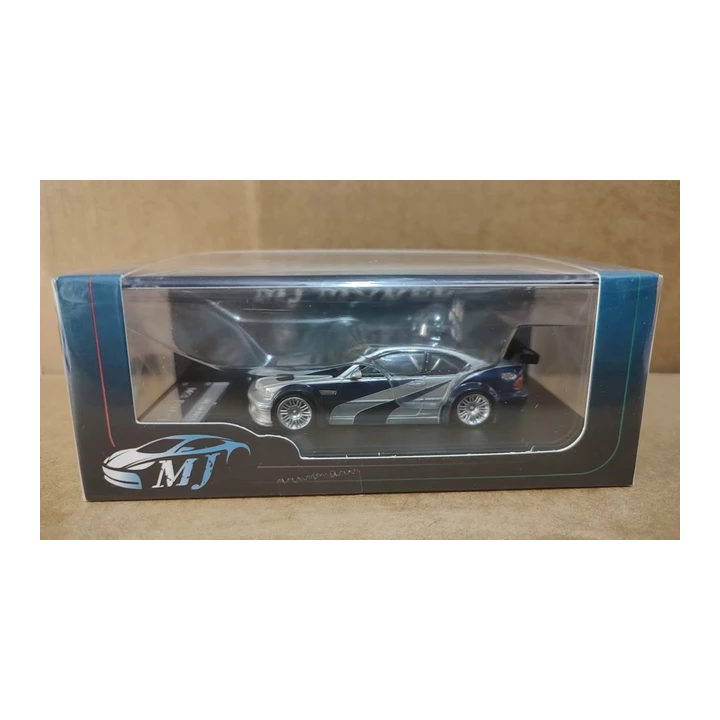 Модель MJ Серебристо-Синий NFS1:64 Модель легкосплавного автомобиля 3 серии 4 поколения E46 M3 GTR