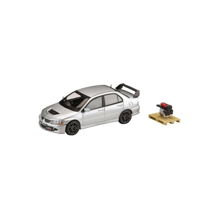 HJ64 164 Mitsubishi Lancer Evolution 8 MR GSR с моделью двигателя Металлик прохладного серебристого цвета Готовое изделие