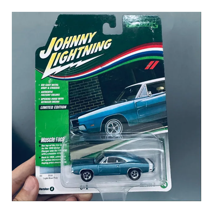 Литой под давлением масштаб 1:64 Johnny Lightning Challenger, модель автомобиля из сплава, готовая имитация миниатюрного автомо