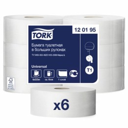 Туалетная бумага TORK Большой диаметр 525 м  комплект 6 шт
