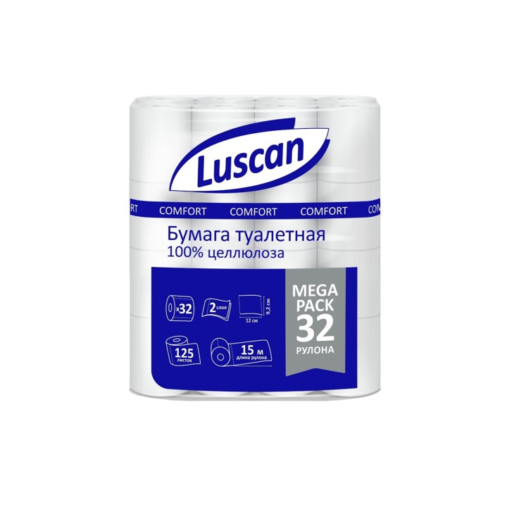 Туалетная бумага Luscan Comfort 2 слоя 32 рулона