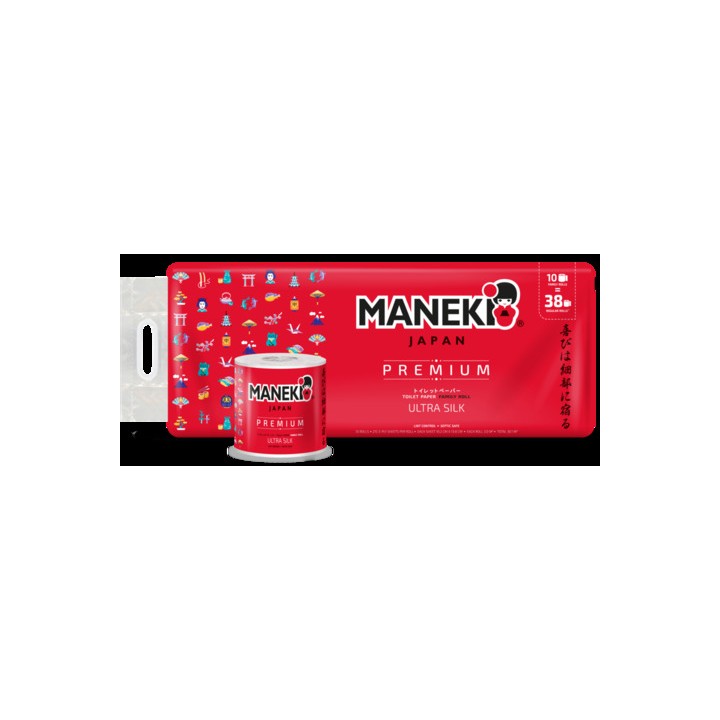 Туалетная бумага MANEKI Premium Red