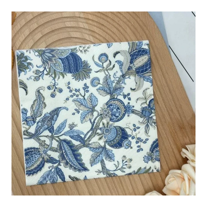 GUANYAO Винтажные синие-белые салфетки 33*33 см 2-слойные