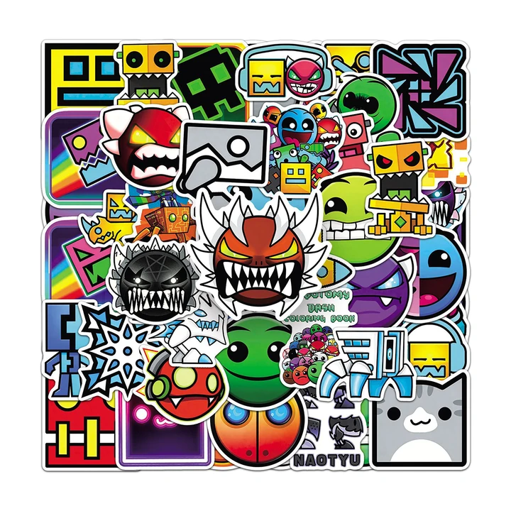 Набор наклеек Geometry Dash 10/30/50 шт.