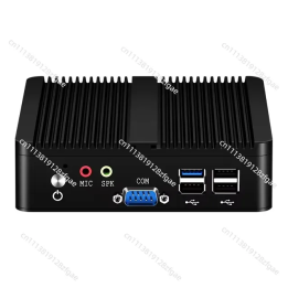 Мини-ПК J1900 J4125 N100 с двумя сетевыми интерфейсами, безвентиляторный, четырехъядерный, с низким энергопотреблением