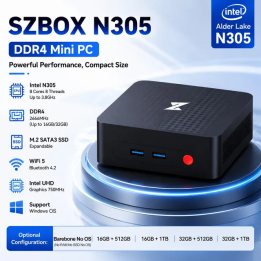 Мини-ПК SZBOX Intel N305 12-го поколения 8-ядерный