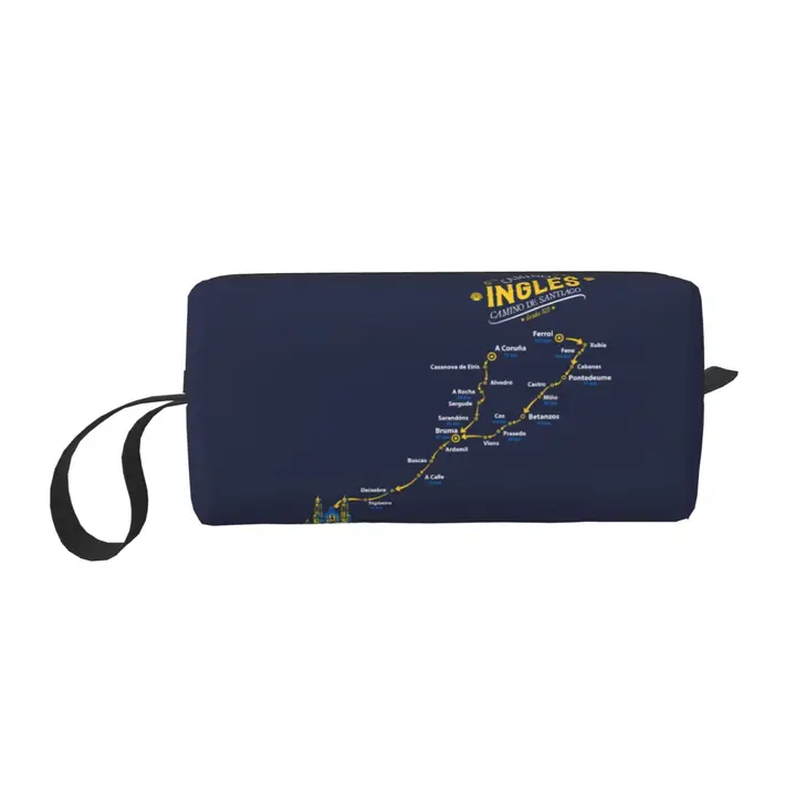 Симпатичная карта Camino De Santiago на заказ, дорожная косметичка для женщин, косметичка для макияжа, комплект для хранения кр